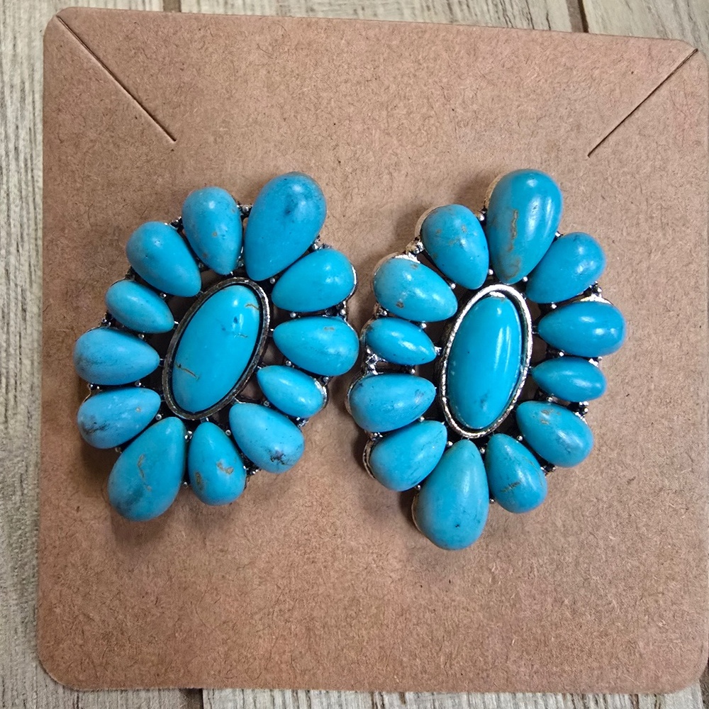 Turquoise Oval Earrings